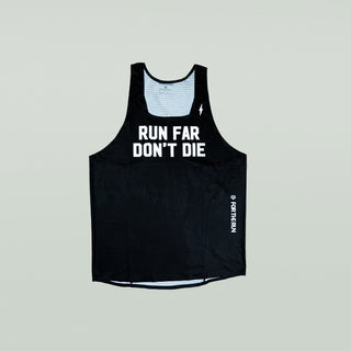 Harper Men's Singlet - Run Far Don't Die - Black