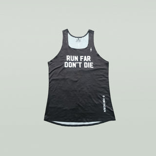 Harper Women's Singlet- Run Far Don't Die - Black