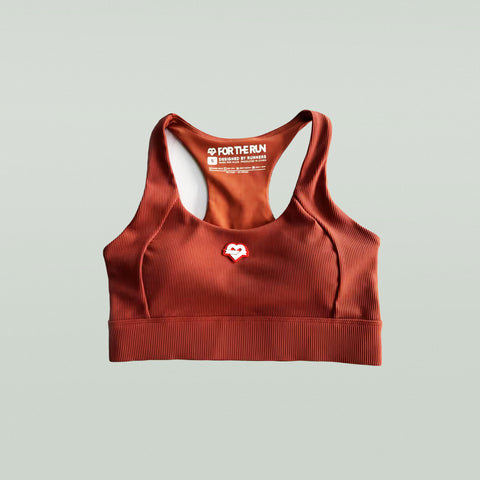 Veero Laurel Racerback Sports Bra - Sienna - Ribbed